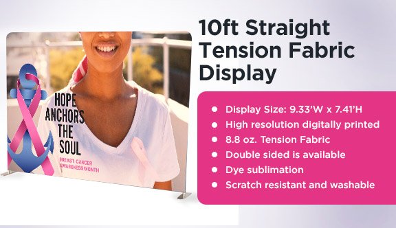 10ft Straight Tension Fabric Display