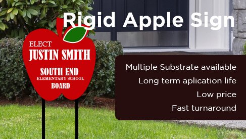 Rigid Apple Sign 