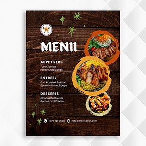 Flat Paper Menu - 9x12