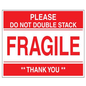 Fragile Labels - Please Do Not Double Stack - 3x5