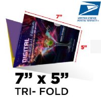 Tri-Fold Direct Mail Postcard - 7x15 to 7x5