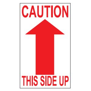 Caution This Side Up Labels - 3x5