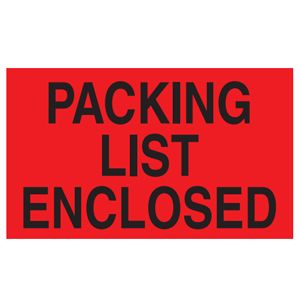 Packing List Enclosed - 3x5