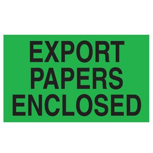 Export Papers Enclosed Labels - 3x5