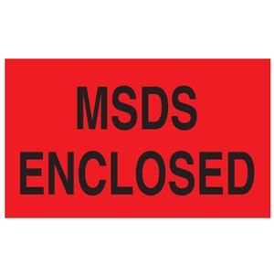 MSDS Enclosed Labels - 3x5