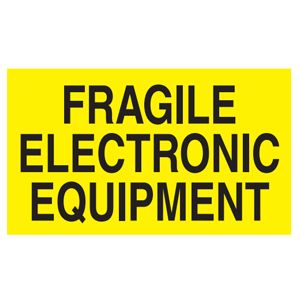 Fragile Electronic Equipment Labels - 3x5