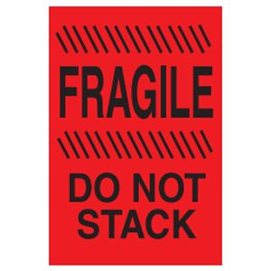 Fragile Do Not Stack Labels - 4x6