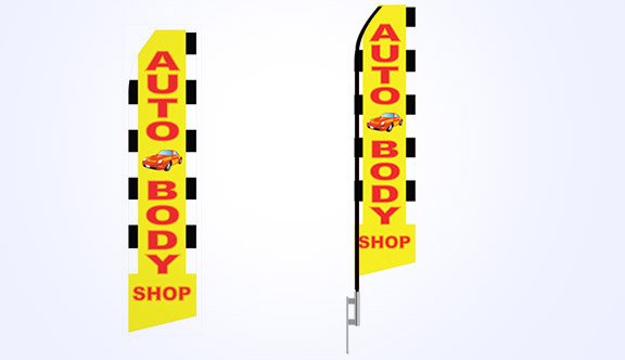 Auto Body Shop Stock Flag - 16ft.