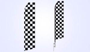 Black and White Checkered Stock Flag - 16ft.