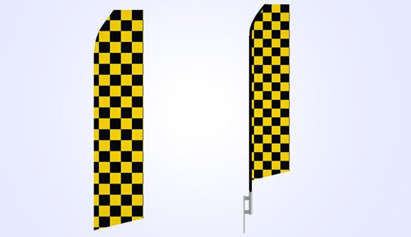 Black and Yellowed Checkered Stock Flag - 16ft.