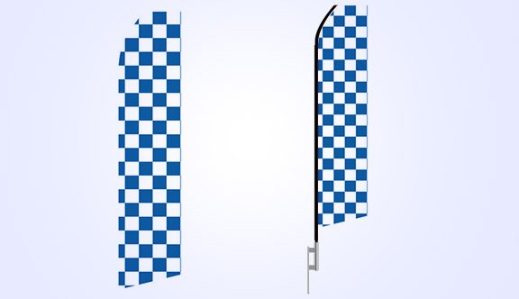 Blue and White Checkered Stock Flag - 16ft.