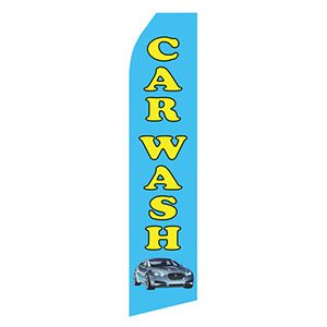 Blue Car Wash Stock Flag - 16ft.