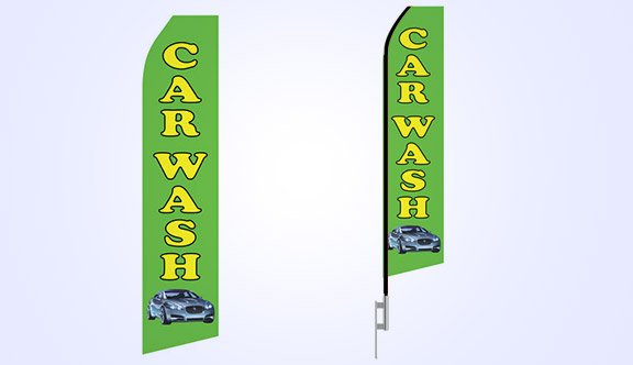 Green Car Wash Stock Flag - 16ft.