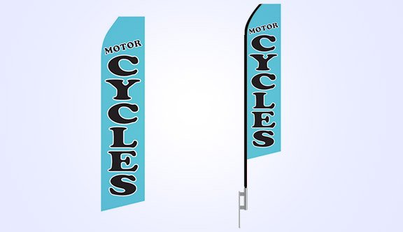 Blue Motorcycle Stock Flag - 16ft.