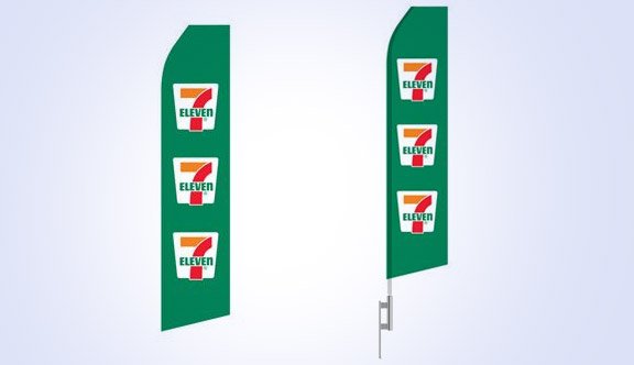 Green 7 - 11 Logo Stock Flag - 16ft