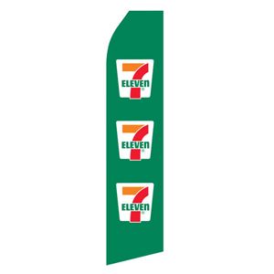 Green 7 - 11 Logo Stock Flag - 16ft