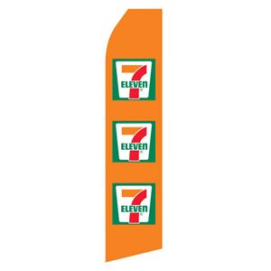 Orange 7 - 11 Stock Flag - 16ft