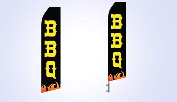 Black BBQ Stock Flag - 16ft