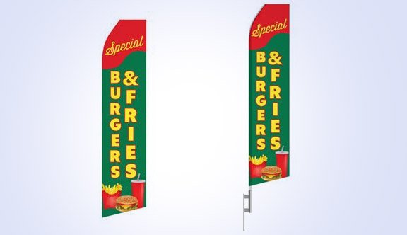 Burger and Fries Special Stock Flag - 16ft