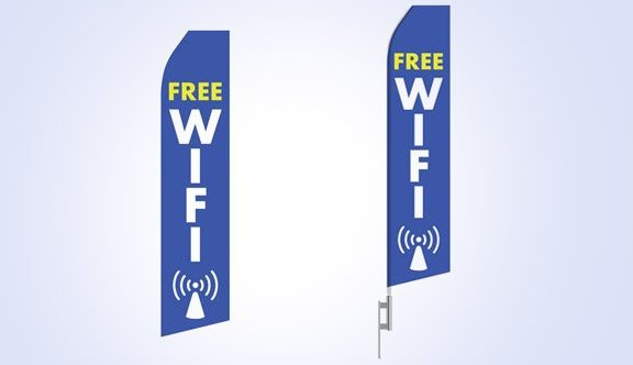 Free Wifi Stock Flag - 16ft