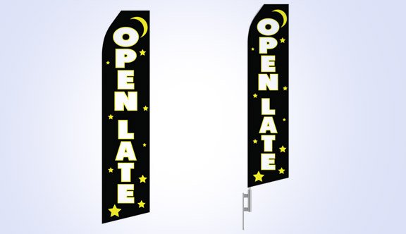 Open Late Stock Flag - 16ft