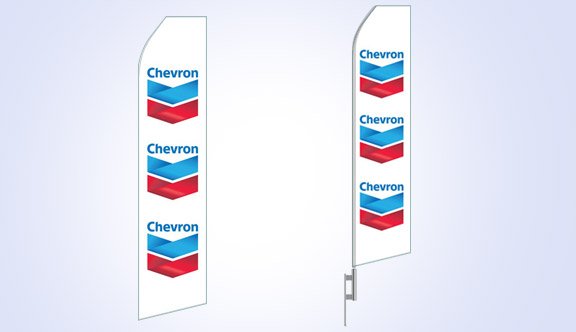 Chevron Gas Logo Stock Flag - 16ft