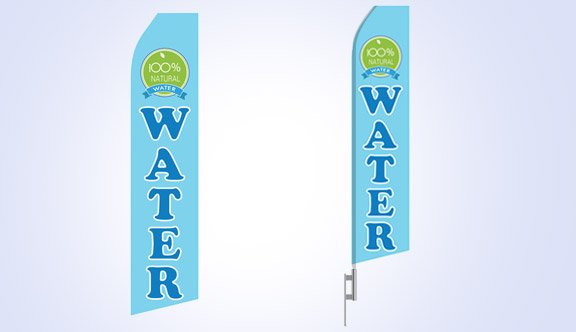 100% Natural Water Stock Flag - 16ft