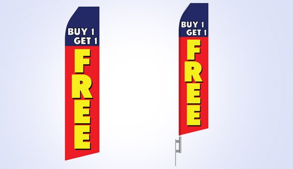 Buy One Get One Free Stock Flag - 16ft