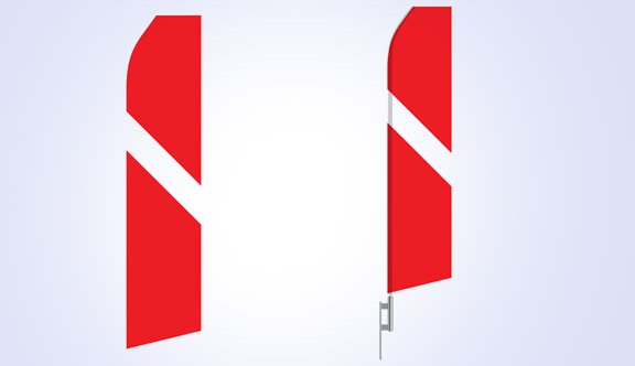 Red and White Stripe Stock Flag - 16ft