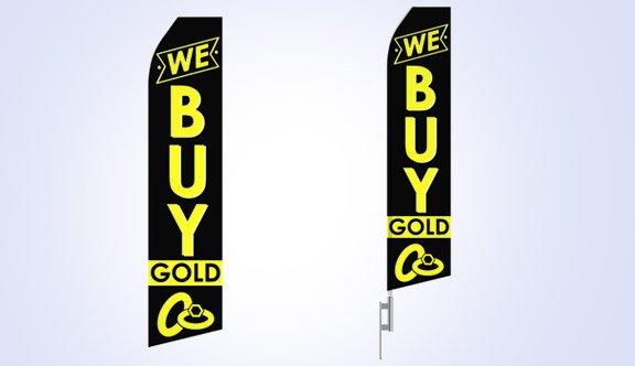 We Buy Gold Stock Flag - 16ft