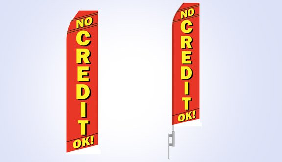 No Credit OK Stock Flag - 16ft