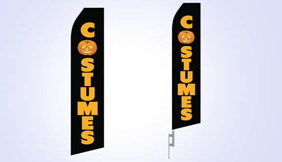 Halloween Costumes Stock Flag - 16ft