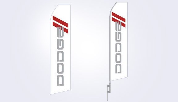 White Dodge Logo Stock Flag - 16ft