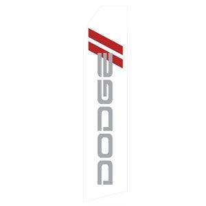 White Dodge Logo Stock Flag - 16ft