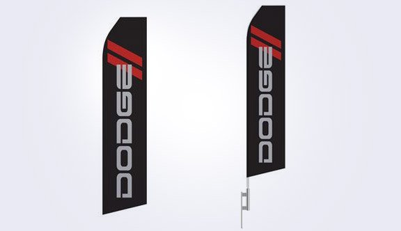 Black Dodge Logo Stock Flag  - 16ft