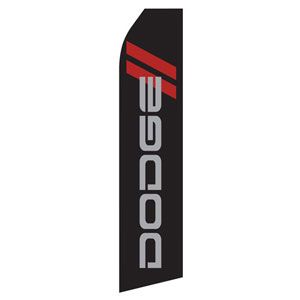 Black Dodge Logo Stock Flag  - 16ft