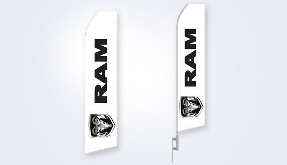 White Ram Logo Stock Flag - 16ft