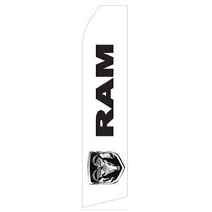 White Ram Logo Stock Flag - 16ft