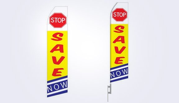 Stop Save Now Stock Flag - 16ft