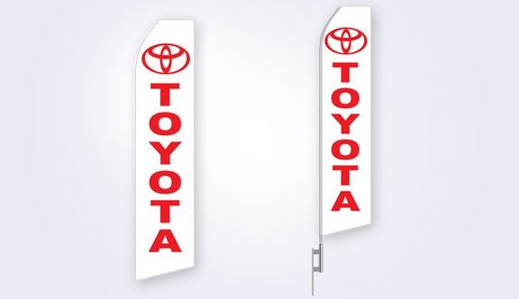 White Toyota Logo Stock Flag - 16ft