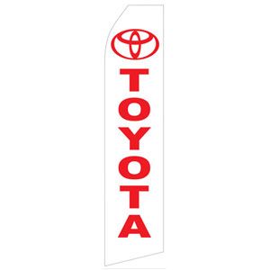 White Toyota Logo Stock Flag - 16ft