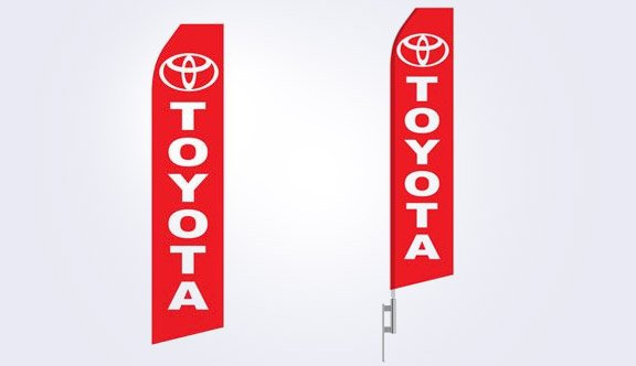 Red Toyota Logo Stock Flag - 16ft