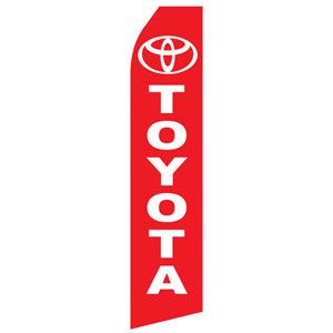 Red Toyota Logo Stock Flag - 16ft