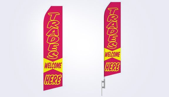 Trades Welcome Here Stock Flag - 16ft