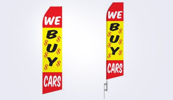 We Buy Cars Stock Flag - 16ft