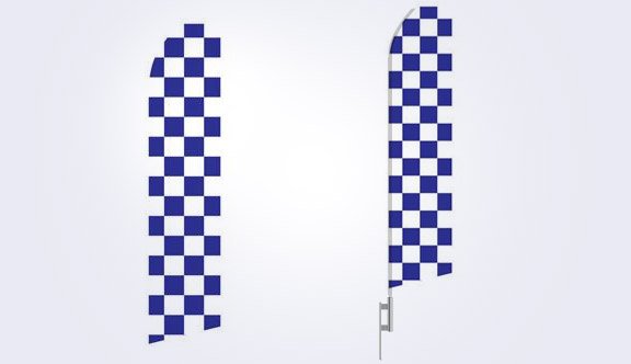 Purple and White Checkered Stock Flag - 16ft