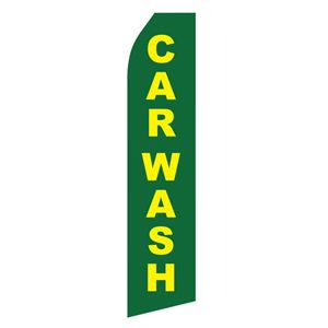 Green Car Wash Stock Flag - 16ft