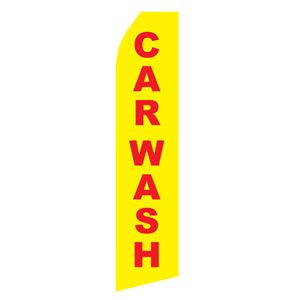 Yellow Car Wash Stock Flag - 16ft