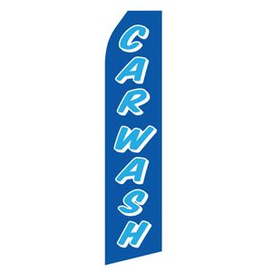 Blue Car Wash Stock Flag - 16ft