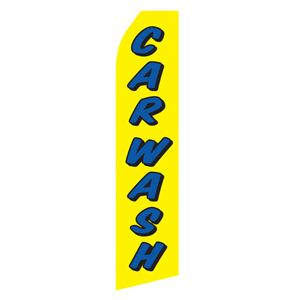 Yellow Car Wash Stock Flag - 16ft